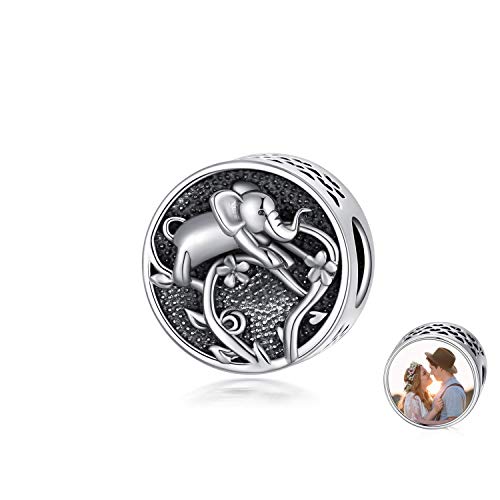 LONAGO Personalisierte Foto Charm Fit Charm Armband 925 Sterling Silber Runde Form Benutzerdefinierte Bild Perle Charm von LONAGO