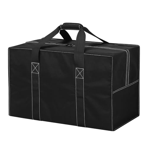 LONALIA Reisetasche Groß Herren 70L - Weekender Bag Aufbewahrungstasche Urlaubstasche für Reisen Umzug 61x30x38 cm (Schwarz) von LONALIA