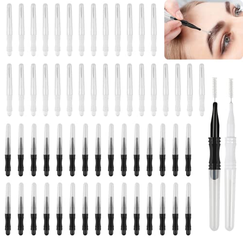 Mikro-Augenbrauen-Pinsel mit Kappe, Mikro-Bürste, Augenbrauen-Laminierpinsel, 2 Größen, Augenbrauenpinsel, tragbare Spulenpinsel, Mascara-Wimpernbürste für Wimpernlift-Verlängerungen, 60 Stück Mikro-Augenbrauen-Pinsel mit Kappe, Mikro-Bürste, Augenbrauen-Laminierpinsel, 2 Größen, Augenbrauenpinsel, tragbare Spulenpinsel, Mascara-Wimpernbürste für Wimpernlift-Verlängerungen, 60 Stück von LONCHDAN