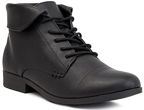 LONDON FOG Crissy Dress Ankle Boot Damen Schnürschuh mit Kragen, Schwarz, 39 EU von LONDON FOG