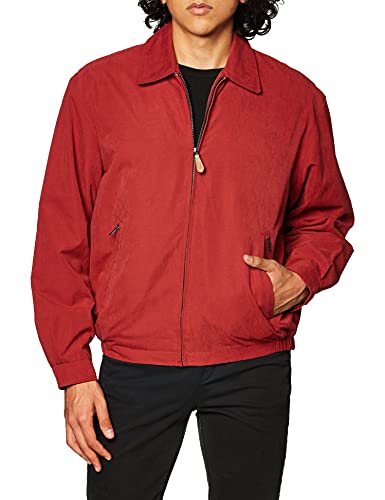 LONDON FOG Herren Golf-Jacke mit Reißverschluss vorne, Rot (Normale Größen) Leichte Baumwolljacke, Chili, L von LONDON FOG