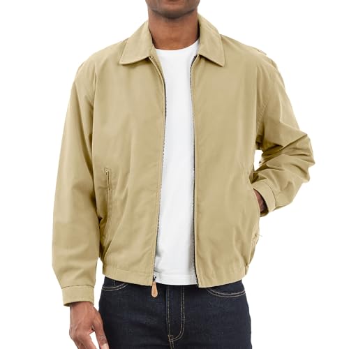 LONDON FOG Herren Zip Front Light Mesh Lined Golf Jacket Leichte Baumwolljacke, camel, M EU von LONDON FOG