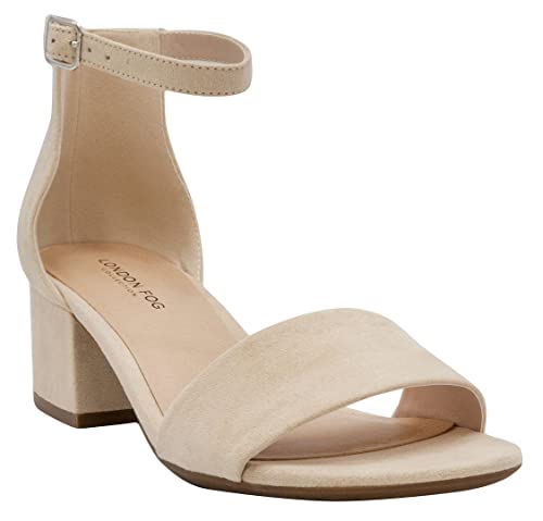 London Fog Nikki Damen-Sandalen mit niedrigem Blockabsatz, Kleiderschuh, Damen, Knöchelriemen, Pumps, nude, 40.5 EU von LONDON FOG