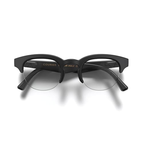 LONDON MOLE® Courier Modebrille | Zero’s mit klaren Gläsern | Moderne Vintage-Browline-Rahmen | Herren Damen Unisex | Federgelenke von LONDON MOLE