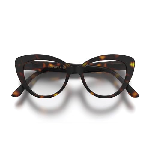 LONDON MOLE® Empress modebrille | Nuller mit klaren Gläsern | Coole katzenaugen rahmen | Damen | Federungsschaniere von LONDON MOLE