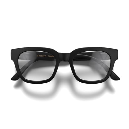 LONDON MOLE Brillen | Heikle Lesebrille | Rechteckige Gläser | Coole Leser | Stilvolle Lesebrille | Herren Damen Unisex | Federscharniere | Mattschwarz | +1,5 Vergrößerung von LONDON MOLE