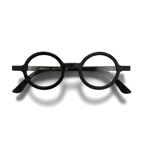 LONDON MOLE Brillen | Moley-Lesebrille | Runde Lesebrille | Coole Leser | Stilvolle Lesebrille | Herren Damen Unisex | Federscharniere | Mattschwarz | + 2,5 Vergrößerung von LONDON MOLE