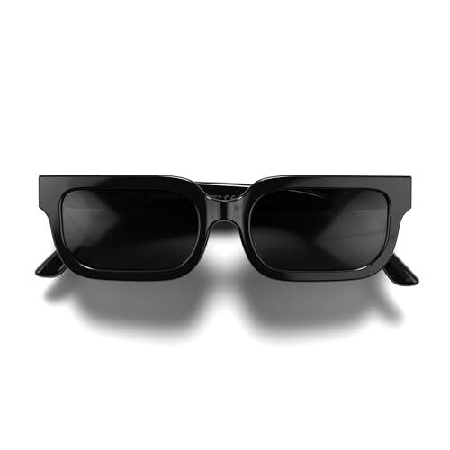 LONDON MOLE Eyewear Icy-Sonnenbrille, modische Marke, UV400-Schutz, Unisex (Schwarz glänzend/Schwarz) von LONDON MOLE