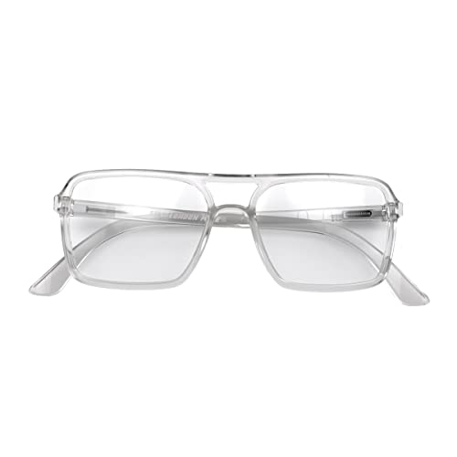 LONDON MOLE Eyewear - Spy Blaulicht blockierende Brille - Quadratische Brille - Blaulichtbrille - Anti-Kopfschmerzen - Computerbrille - Gaming - Unisex für Männer/Frauen, durchsichtig, S von LONDON MOLE