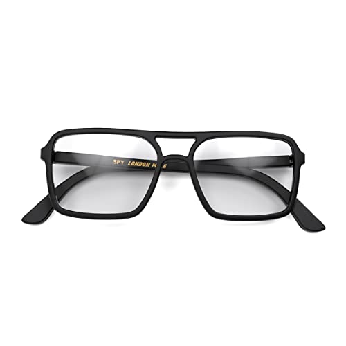 LONDON MOLE Eyewear - Spy Blaulicht blockierende Brille - Quadratische Brille - Blaulichtbrille - Anti-Kopfschmerzen - Computerbrille - Gaming - Unisex für Männer/Frauen, matte black, S von LONDON MOLE