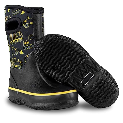 NANQUAN LONECONE Lone Cone Insulating All Weather MudBoots for Toddlers and Kids - Warm Neoprene Boots for Snow, Rain, and Muck - Construction Zone, 10 Toddler von LONECONE