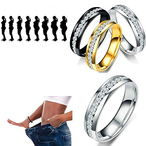 LONG-X Abnehmen Magnetische Gewichtsverlust Ring String Stimulierung Akupunkturpunkte Gallenstein Ring Fitness Reduzieren Gewicht Ring Gesundheit Pflege Ringe,Silber,21MM von LONG-X