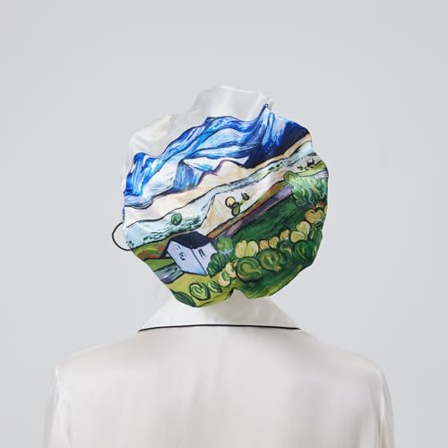 LONGDON HOMEONE Duschhauben für Frauen, verstellbarer Kordelzug, elastisch und wiederverwendbar, doppelte wasserdichte Schichten, Haarkappe, unempfindlicher Badehut für Herren. (Bergblickkabine) von LONGDON HOMEONE