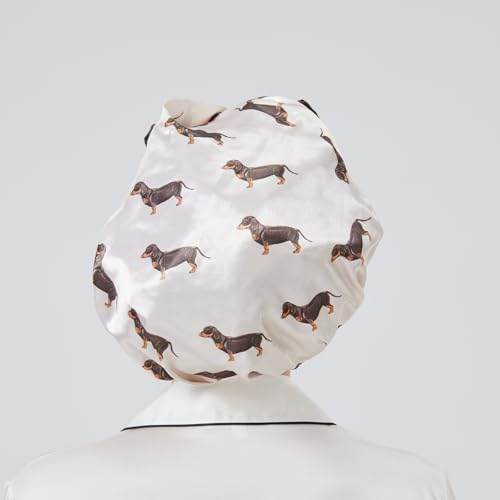 Longdon Homeone Duschhauben für Frauen, mit einer Vielzahl von Mustern, Schleifen-Design, große Größe, wasserdichte Badekappen für langes Haar, mit doppellagigem Satin & EVA-Stoff (viele Hunde) Longdon Homeone Duschhauben für Frauen, mit einer Vielzahl von Mustern, Schleifen-Design, große Größe, wasserdichte Badekappen für langes Haar, mit doppellagigem Satin & EVA-Stoff (viele Hunde) von LONGDON HOMEONE