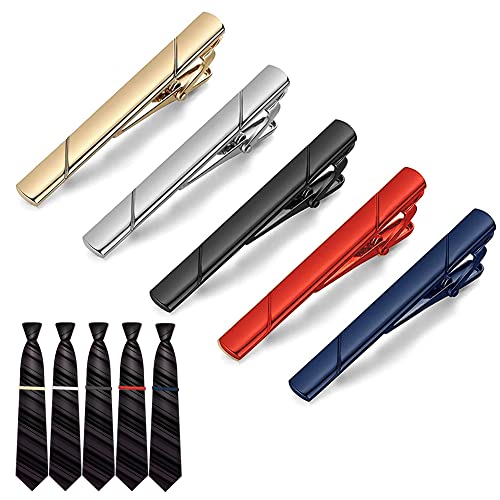 LONGHAO 5 Pcs,Herren Krawattennadel,Klassische Krawattenklammern,DüNn Krawattenklammer,Modisch Krawattennadel,Business-Krawattenklammer FüR MäNner,Geeignet FüR Hochzeiten,GeschäFtstreffen von LONGHAO