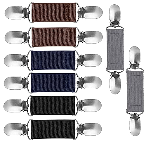 LONGHAO 8 stück,Pullover Clips,Cardigan Clip,Sweater Cardigan Clips,Handschuhclips,Stretch-Fit-Clips,Cardigan-BekleidungszubehöR,4 Farben,für Erwachsene, Kinder, Pullover, Hemden, Schals, RöCke (#1) von LONGHAO