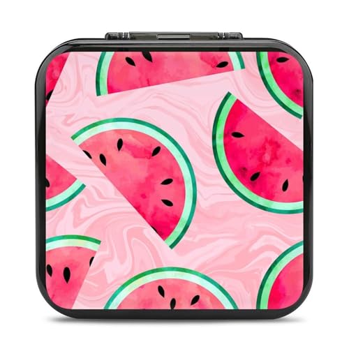 LONGHJ Aquarell Wassermelone Obst Switch Game Holder Case mit 12 Patronenfächern Tragbare Spielkarten-Organizer-Box von LONGHJ