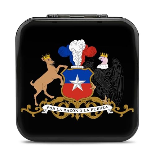 LONGHJ Coat Arms of Chile Switch Game Holder Case mit 12 Patronenfächern, tragbare Spielkarten-Organizer-Box von LONGHJ