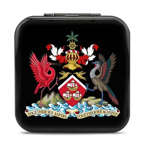 LONGHJ Coat Arms of Trinidad und Tobago Switch Game Holder Case mit 12 Patronenfächern, tragbare Spielkarten-Organizer-Box von LONGHJ