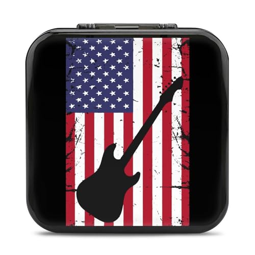 LONGHJ Gitarre American Flag Switch Game Holder Case mit 12 Patronenfächern Tragbare Spielkarten-Organizer-Box von LONGHJ