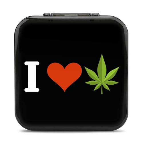 LONGHJ I Love Weed Switch Game Holder Case mit 12 Patronenfächern, tragbare Spielkarten-Organizer-Box von LONGHJ