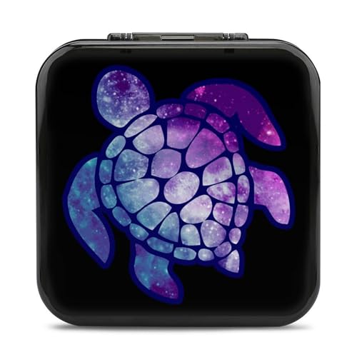 LONGHJ Starry Sky Sea Turtle Switch Game Holder Case mit 12 Patronenfächern Tragbare Spielkarten-Organizer-Box von LONGHJ