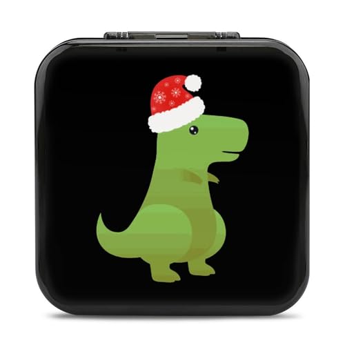 LONGHJ Weihnachts-Dinosaurier-Switch-Spielhalter-Etui mit 12 Patronenfächern, tragbare Spielkarten-Organizer-Box von LONGHJ