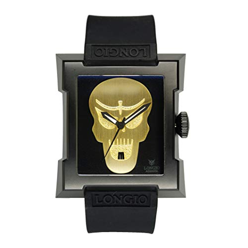 LONGIO Automatikuhren für Herren, einzigartige Uhren mit original Schweizer mechanischem Uhrwerk, Asmara_Skull, Gelber Totenkopf, Men's, Automatikuhr LONGIO Automatikuhren für Herren, einzigartige Uhren mit original Schweizer mechanischem Uhrwerk, Asmara_Skull, Gelber Totenkopf, Men's, Automatikuhr von LONGIO