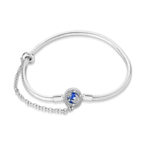 LONGLUCK Armkette Damen Silber 925 Schlange Kette Libellen und vierblättriges KleeblattAnhänger Beads Charm Armband mit 5A Cubic Zirconia für Frauen Geschenk für Sie von LONGLUCK