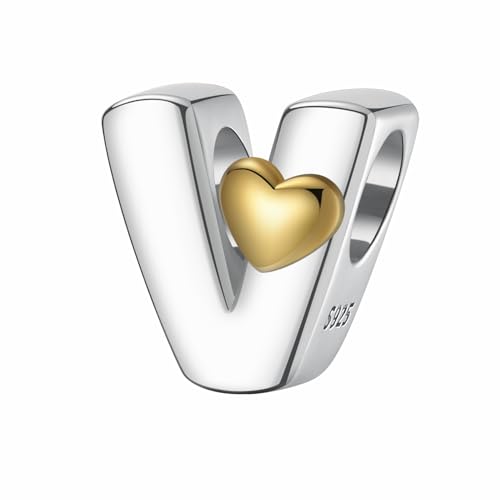 LONGLUCK Complete A~Z Alphabet Charm Letter Beads Solid 925 Sterling Silber passt europäischen Armbänder Halskette Frauen Schmuck Geschenk Optionen von LONGLUCK