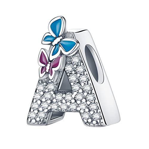 LONGLUCK Complete A~Z Alphabet Charm Letter Beads Solid 926 Sterling Silber passt europäischen Armbänder Halskette Frauen Schmuck Geschenk Optionen von LONGLUCK