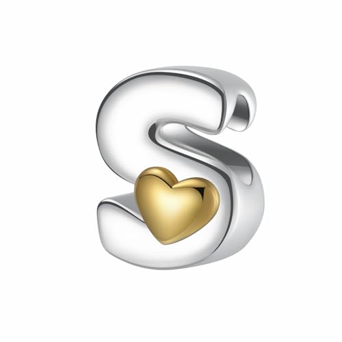 LONGLUCK Complete A~Z Alphabet Charm Letter Beads Solid 944 Sterling Silber passt europäischen Armbänder Halskette Frauen Schmuck Geschenk Optionen LONGLUCK Complete A~Z Alphabet Charm Letter Beads Solid 944 Sterling Silber passt europäischen Armbänder Halskette Frauen Schmuck Geschenk Optionen von LONGLUCK