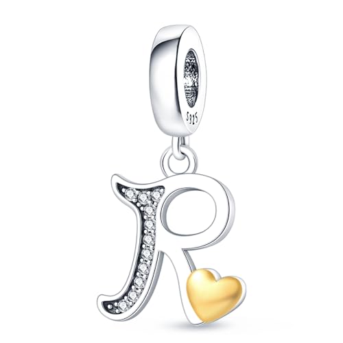 LONGLUCK Complete A~Z Alphabet Charm Letter Beads Solid 948 Sterling Silber passt europäischen Armbänder Halskette Frauen Schmuck Geschenk Optionen von LONGLUCK