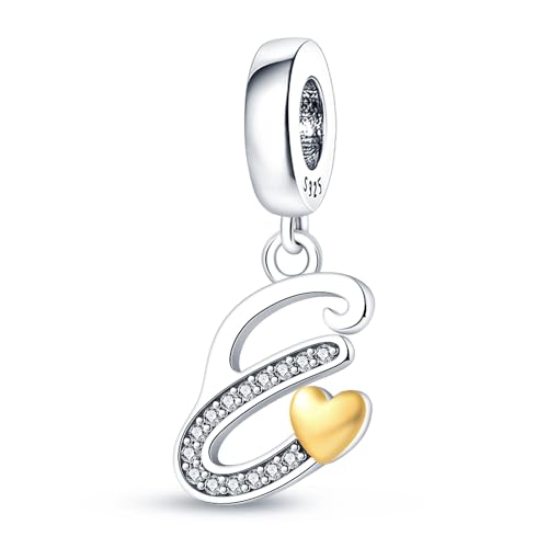 LONGLUCK Complete A~Z Alphabet Charm Letter Beads Solid 950 Sterling Silber passt europäischen Armbänder Halskette Frauen Schmuck Geschenk Optionen von LONGLUCK