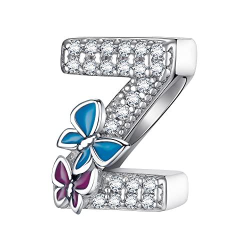 LONGLUCK Complete A~Z Alphabet Charm Letter Beads Solid 951 Sterling Silber passt europäischen Armbänder Halskette Frauen Schmuck Geschenk Optionen von LONGLUCK