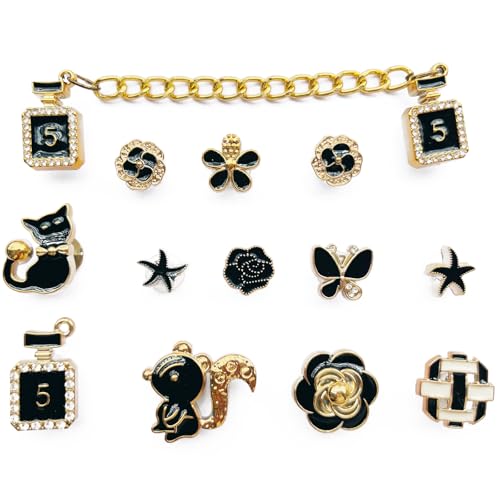 LONGMUU Bling Gems Schuhanhänger für Clogs, glitzernde Strasssteine, Sandalen, Dekorationen mit Blumen und Schmetterlingen, DIY-Armbänder, Zubehör für Mädchen und Frauen, Schwarzes Eichhörnchen, Small LONGMUU Bling Gems Schuhanhänger für Clogs, glitzernde Strasssteine, Sandalen, Dekorationen mit Blumen und Schmetterlingen, DIY-Armbänder, Zubehör für Mädchen und Frauen, Schwarzes Eichhörnchen, Small von LONGMUU