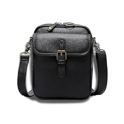 Broadcasth Crossbody Leather Bag, Collaboraten1 Crossbody Leather Bag, Urvashi Crossbody Leather Bags with Built in Wallet, Forcipower, Vintage Anti-Theft Shoulder Bags for Women (Black) von LONGTO
