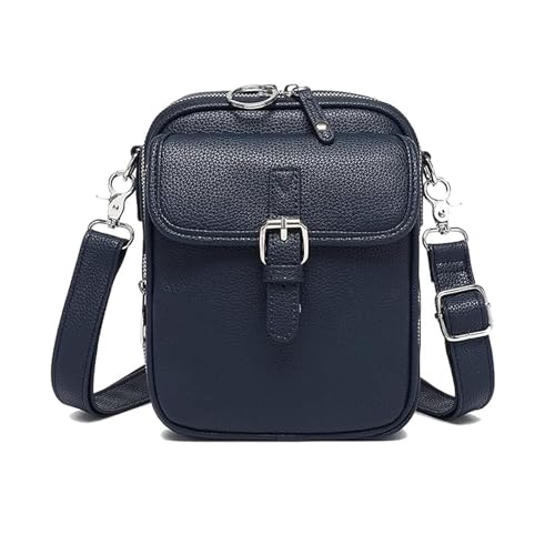 Broadcasth Crossbody Leather Bag, Collaboraten1 Crossbody Leather Bag, Urvashi Crossbody Leather Bags with Built in Wallet, Forcipower, Vintage Anti-Theft Shoulder Bags for Women (Blue) von LONGTO