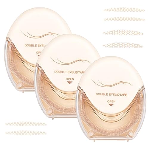 Finaugurate Glue-Free Invisible Double Eyelid Sticker, Invisible Eye-Lifting by Sticked, Doppelseitiges Augenlidband, Augenlidheberstreifen, wasserdicht und schweißbeständig (3PCS Mix) von LONGTO