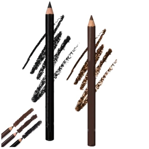 Slimdescent Eyeliner, Slimdescent Eye Liner, Systemous 24hr Waterproof Eyeliner Double Sharpenable Eye Pencil, 2 in 1 Eyeli-Ner and Eyebrow Pencil, Smooth and Easy to Color (#01+#03) von LONGTO