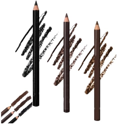 Slimdescent Eyeliner, Slimdescent Eye Liner, Systemous 24hr Waterproof Eyeliner Double Sharpenable Eye Pencil, 2 in 1 Eyeli-Ner and Eyebrow Pencil, Smooth and Easy to Color (3PCS) von LONGTO
