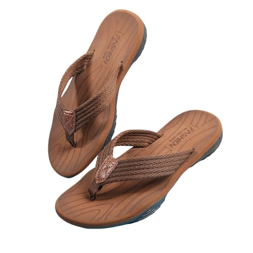 LONGWEI Herren Flip Flops Zehentrenner Badelatschen Arch Support Freizeit Beach Rutschfest Hausschuhe Pantoletten Sandalen von LONGWEI