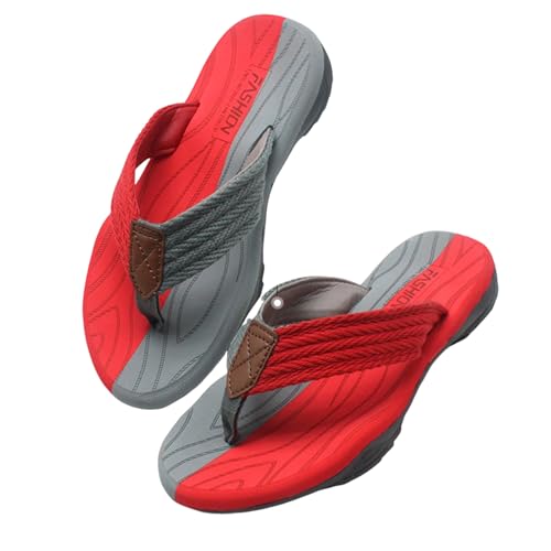 LONGWEI Herren Flip Flops Zehentrenner Badelatschen Arch Support Freizeit Beach Rutschfest Hausschuhe Pantoletten Sandalen von LONGWEI
