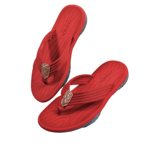 LONGWEI Herren Flip Flops Zehentrenner Badelatschen Arch Support Freizeit Beach Rutschfest Hausschuhe Pantoletten Sandalen von LONGWEI
