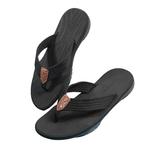 LONGWEI Herren Flip Flops Zehentrenner Badelatschen Arch Support Freizeit Beach Rutschfest Hausschuhe Pantoletten Sandalen von LONGWEI