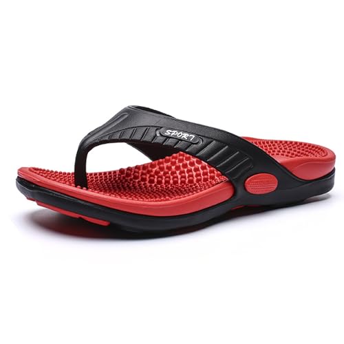 LONGWEI Herren Flip Flops Zehentrenner Massage Hausschuhe Arch Support Rutschfest Beach Sandalen Surfen Badelatschen von LONGWEI