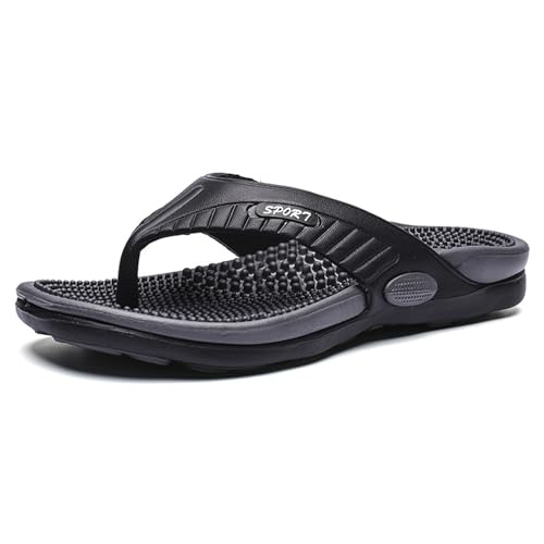 LONGWEI Herren Flip Flops Zehentrenner Massage Hausschuhe Arch Support Rutschfest Beach Sandalen Surfen Badelatschen von LONGWEI
