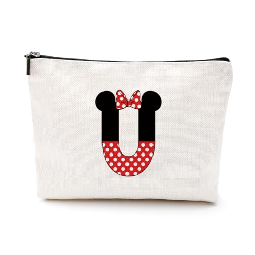 LONGXIN Make-up-Tasche mit Filminitiale A-Z, personalisierbar, Monogramm-Kosmetiktasche, Kulturbeutel, Filmsachen, lustiges Filmthema, Geschenke für Filmliebhaber, Geschenke für Frauen und Mädchen, von LONGXIN