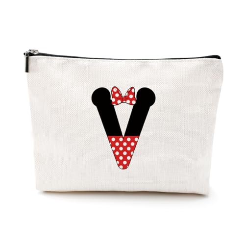 LONGXIN Make-up-Tasche mit Filminitiale A-Z, personalisierbar, Monogramm-Kosmetiktasche, Kulturbeutel, Filmsachen, lustiges Filmthema, Geschenke für Filmliebhaber, Geschenke für Frauen und Mädchen, von LONGXIN