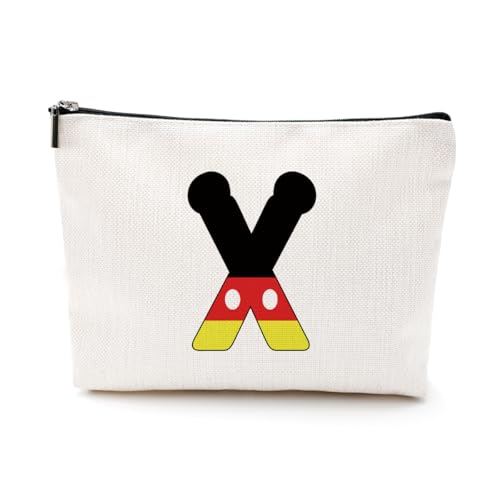 LONGXIN Make-up-Tasche mit Filminitiale A-Z, personalisierbar, Monogramm-Kosmetiktasche, Kulturbeutel, Filmsachen, lustiges Filmthema, Geschenke für Filmliebhaber, Geschenke für Frauen und Mädchen, von LONGXIN